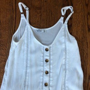 White Button Hollister Flowy Tank Top